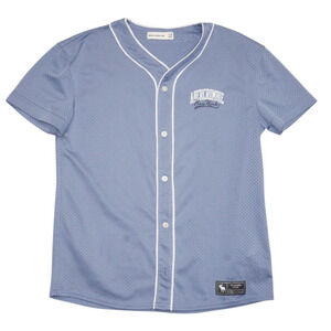 Abercrombie Kids Short Sleeve Mesh Baseball Jersey Button Up 7/8